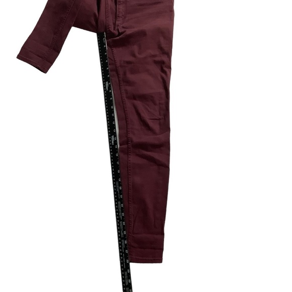 Abercrombie and Fitch Crimson Red Burgundy Skinny Ankle Jeans Size 2 Y2K 26 - Picture 5 of 9